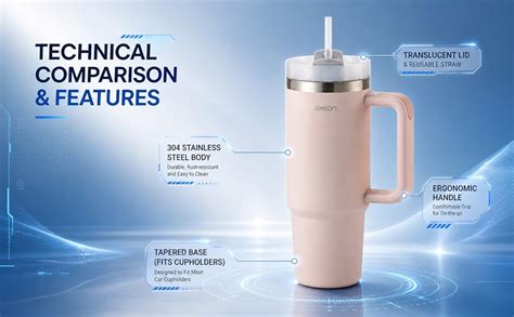 AXEON Stainless Steel Tumbler with Handle & Straw – 900ml | Double Wall ...