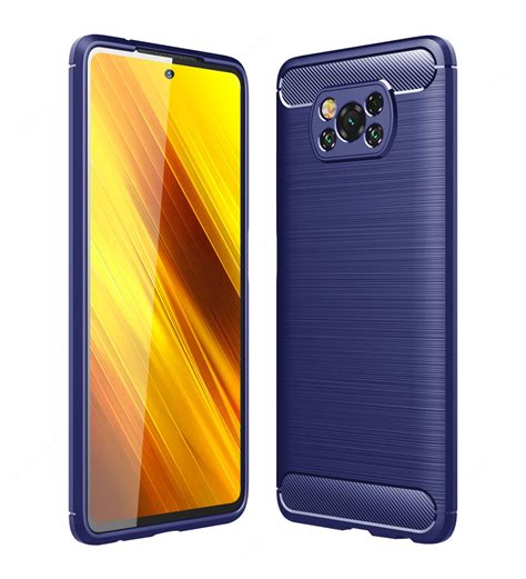 Carbon Fibre Series Shockproof Armor Back Cover for Poco X3 Pro, Poco ...