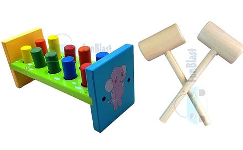 Buy FunBlast Wooden Table Piling Toy for Kids Colorful Piling Blocks ...