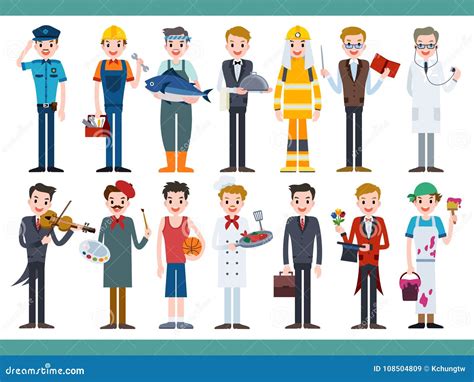 Different career set stock illustration. Illustration of basketball - 108504809