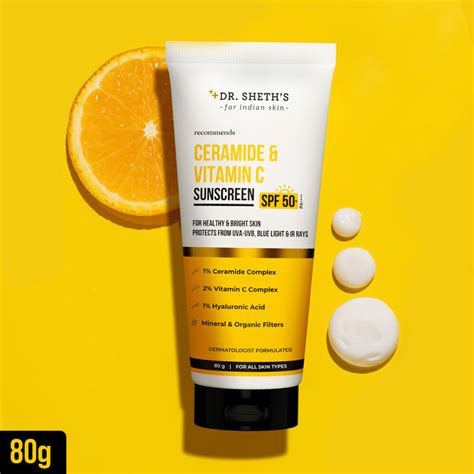 Dr Sheth’s Ceramide & Vitamin C Sunscreen 80gm | B1G1 free – Dr Sheth's