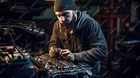 Premium AI Image | A Photo of a Mechanic Replacing Car Thermostats and ...