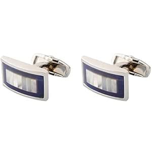 Buy The Tie Hub Blue MOP Curved Brass Cufflinks For Men Mother Of Pearl ...
