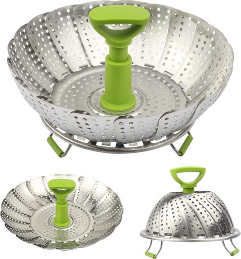 Amazon.com: Sihuuu Steamer Basket,Stainless Steel Vegetable Steamer ...