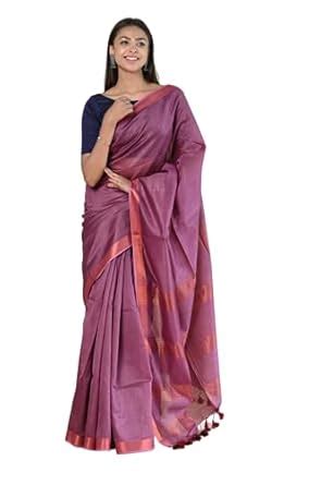 Buy Very Much Indian Handloom Cotton Silk Maheshwari Saree With Sleek ...