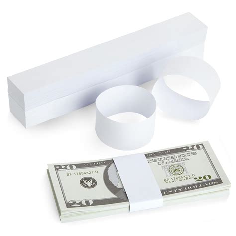 Juvale Money Bands - 7.8 x 1.2 in, White, 300 Pack - Blank Currency ...