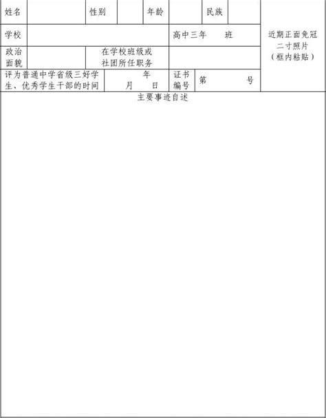 吉林省普通高中省级三好学生 优秀学生申报审批表_文档之家