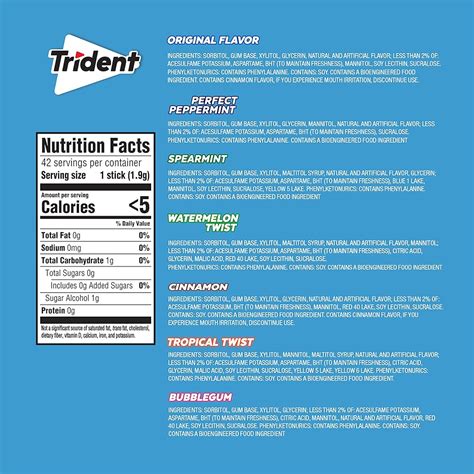 Trident Sugar-Free Chewing Gum Variety Pack Candy, India | Ubuy