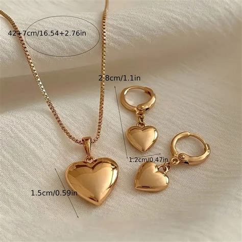 Buy Gold-Plated Anti Tarnish Heart Themed Jewellery Set in Bulk at ...