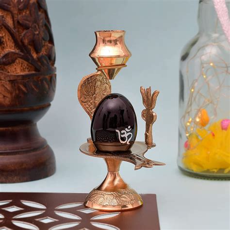 Buy Advika Handicraft Metal Shiva Ling Lingam Oval Shape Shivling ...