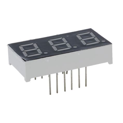 PRAV® 5 Pcs Common Cathode 12 Pin 3 Bit 7 Segment 0.4" Red LED Display ...