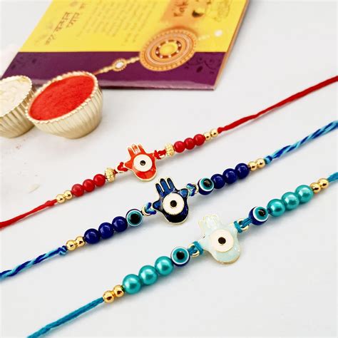 CraftVatika Rakhi for Brother Evil Eye Hamsa Hand Rakhi for Brother ...