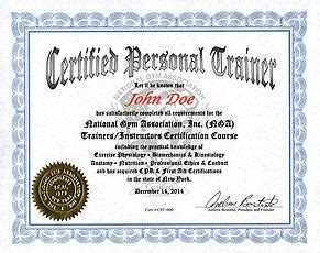 Fitness Trainer Certificate Format - Think Healthy Life