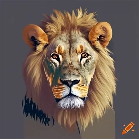 Lion on ornate illuminated manuscript in high definition on Craiyon