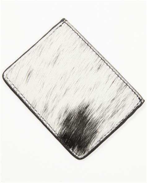 Shyanne Women's Meadow Hairon Leather Credit Card Wallet, Black