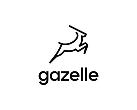 Gazelle deer antler antelope jump line art simple minimalist vector ...