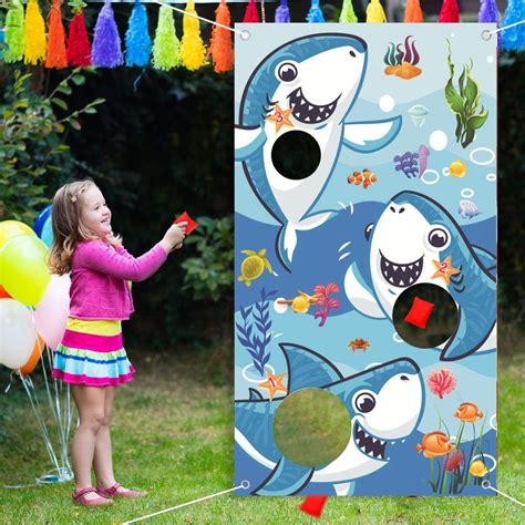 Buy Kids Toss Games with 3 Been Bag Little Shark Birthday Party ...