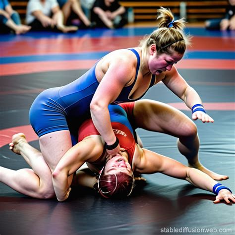Freestyle Wrestling Match on Mat | Stable Diffusion Online