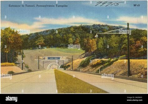 Entrance to tunnel, Pennsylvania Turnpike , Roads, Tichnor Brothers ...