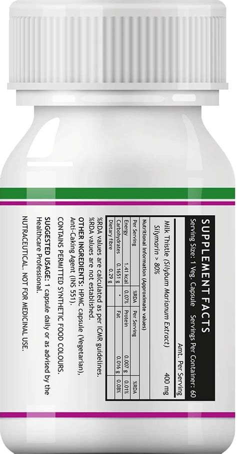 Buy INLIFE MILK THISTLE (80% SILYMARIN) 400MG LIVER CLEANSE DETOX ...