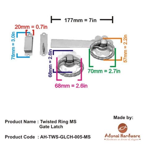 Best Twisted Ring MS Gate Latch - Adonai Hardware