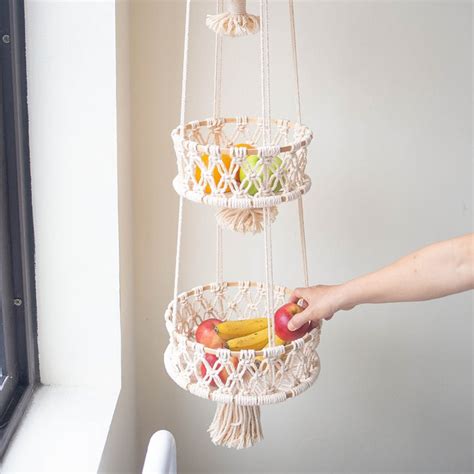 Buy Windfall Hanging Fruit Basket , Woven Wicker Seagrass Wall Baskets ...