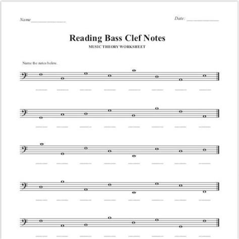 Image result for Bass Clef Reading Exercises