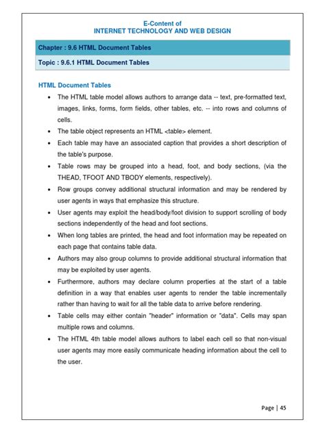 HTML Document Structure Table 的图像结果