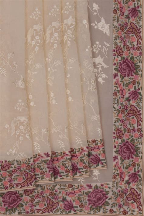 Georgette Embroidery Saree – Kalanjali