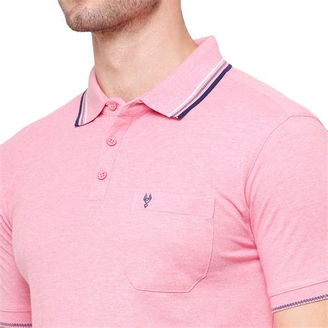 Classic polo Men's Pink Melange Polo Half Sleeve Slim Fit T-Shirt ...