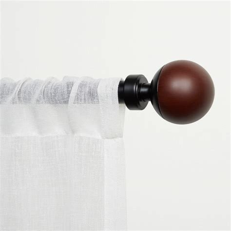 Exclusive Home Maeve 35-in to 66-in Black Steel Single curtain rod with ...