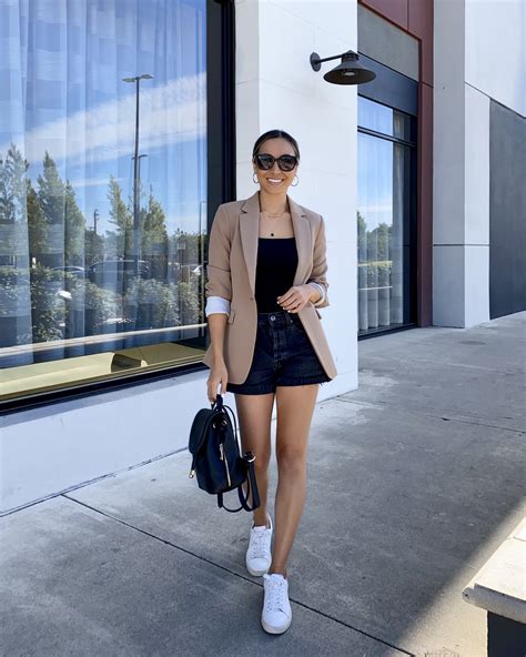 Blazer, Shorts & Sneaker Outfit - LIFE WITH JAZZ