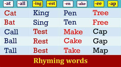 335+ Rhyming Words In English - Improvvi.com