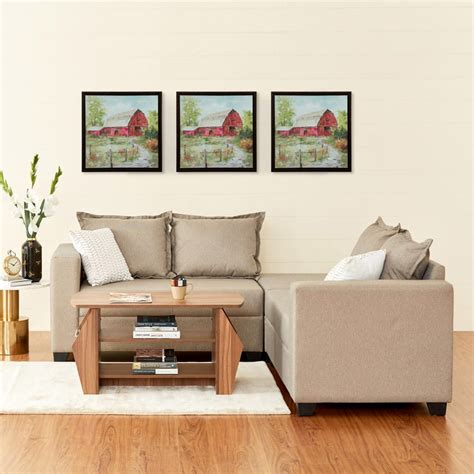 Buy Helios Ciro Fabric 4-Seater Corner Sofa - Beige from Helios by Home ...