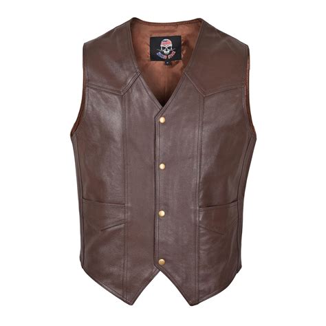 Tan Leather Vest For Men
