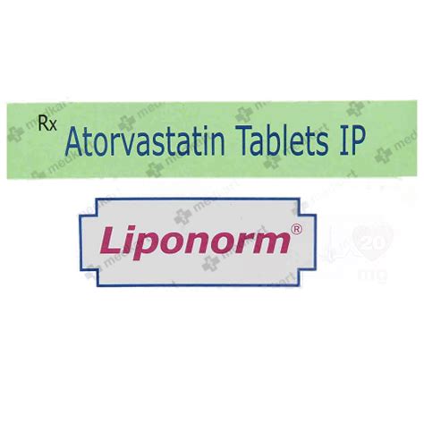 LIPONORM 20MG TABLET 15'S, Price, Composition & Generic Alternatives ...