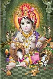 Poster N frame bal roop Kishan ji (baby) UV Textured Decorative Art ...