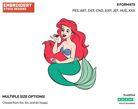 Ariel Eating Chocolate - Disney's The Little Mermaid - Embroidery ...