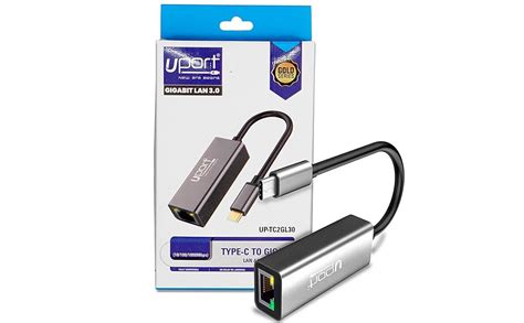UPORT USB Ethernet Adapter Aluminium USB 3.0 Type-C to Network Gigabit ...