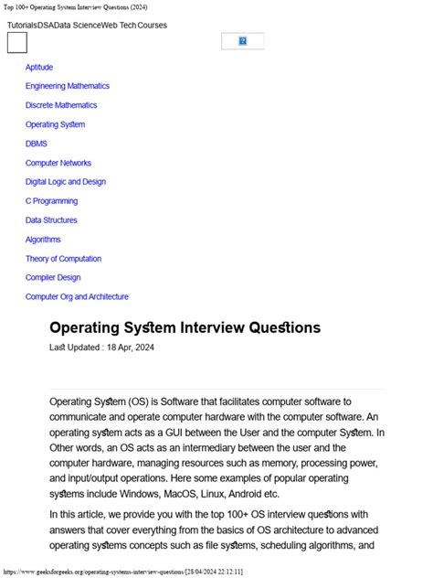 Image result for Operating System Interview Questions