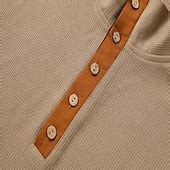 Men's Waffle Shirt T Shirt Tee Top Shirts With Elbow Patches Long ...