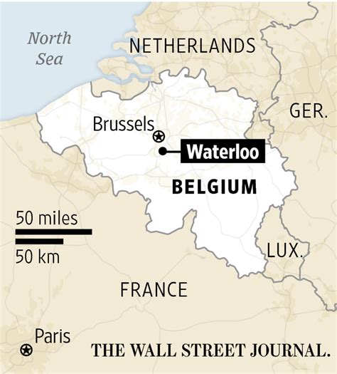 Map Of Belgium Showing Waterloo