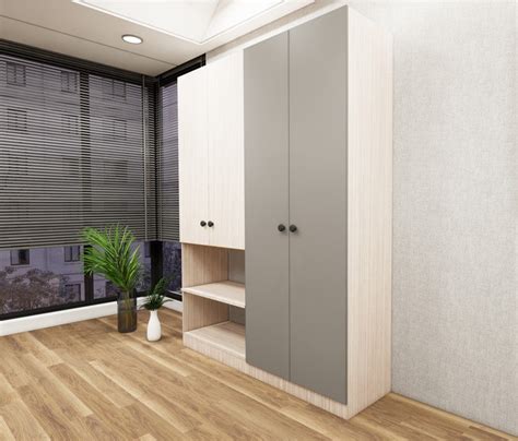 Four Door Modern Oak & Dust Wardrobe – Stylish Dual Color Design with ...