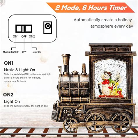 Buy Famistar Christmas Snow Globe Lantern Train with Santa Sleigh ...