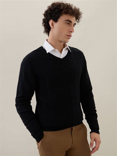 Raymond Men Black Structure Wool Blend Sweatshirt – MyRaymond