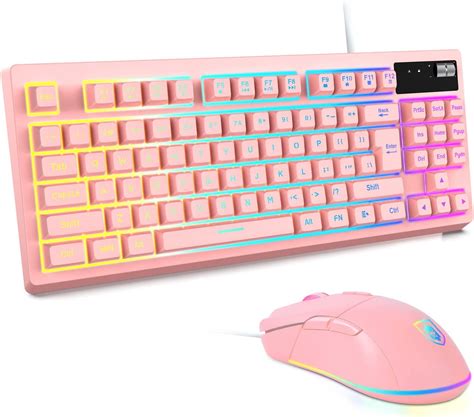 KOLMAX HUNTER RGB Pink Gaming Keyboard and Mouse Combo,87 Keys India | Ubuy