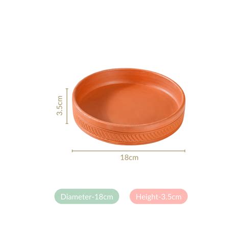 Earthen Terracotta Snack Plates Set Of 4 Online - Premium Snack Plate ...