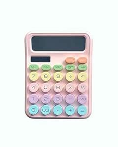 Cute Pastel Calculator, Model KK-2688, Multicolor Buttons with Pink ...