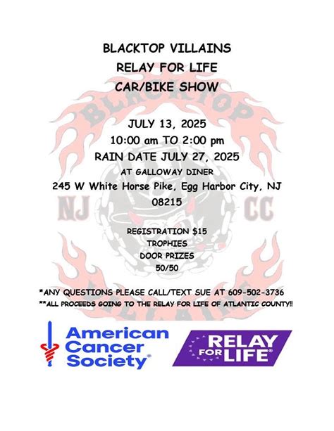 Blacktop Villains Relay for Life Car/Bike Show, Galloway Casual Dining ...