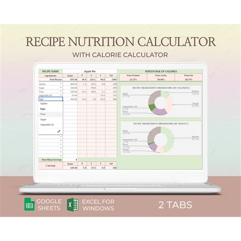 Recipe Calories Calculator, Recipe Nutrition Calculator, Meal Calorie ...